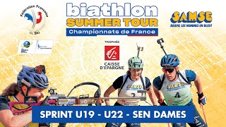 SPRINT U19 U22 SEN DAMES  BIATHLON SUMMER TOUR  CHAMPIONNATS DE FRANCE LIVE [upl. by Enileda453]