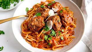 Spaghetti and Meatballs all made in ONE pan and done in 30 minutes [upl. by Tomaso224]