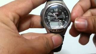 how to adjust the time on CASIO ILLUMINATORAQ180W [upl. by Samot750]