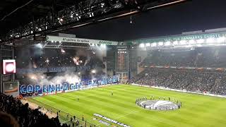 Amazing Copenhagen by night TIFO i Parken FC København  Atletico Europa League 2018 Full version [upl. by Glynas]