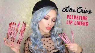 Lime Crime Velvetine Lip Liners  Try On amp Review [upl. by Pfeffer330]