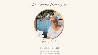 In Loving Memory Of Dorris Calais [upl. by Roby684]