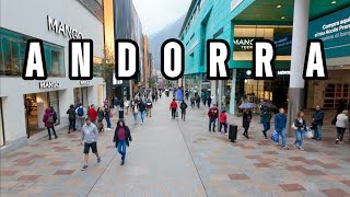 Walk through the center of Andorra la Vella4K HDR Walking tour [upl. by Yeniffit]