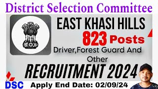 East Kashi Hills DSC Recruitment 2024  Class 6th Pass Apply kana Mangen [upl. by Rubenstein452]