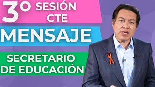 Mensaje Secretario de Educación Mario Delgado Tercera Sesión Consejo Técnico Escolar Noviembre 2024 [upl. by Hitchcock]