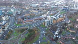 Sheffield City  Park Hill Flats  Train Station  Norfolk Park  City Road  Phantom 3 Drone  HD [upl. by Thirzia]