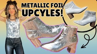 How To METALLIC FOIL Shoes  Clothes  DIY with Orly Shani [upl. by Moskow829]