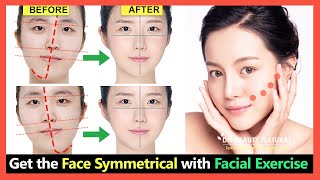 Easy 4 Steps Get a Symmetrical Face with Facial Exercise Fix asymmetrical face naturally [upl. by Aihsoj734]