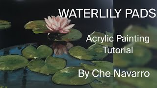 How to paint waterlily pads  Step by step acrylic painting tutorial  Art [upl. by Dippold]