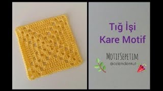 Çok Kolay Tığ İşi Kare Motif  ozlemdemkut  Granny Square [upl. by Llednahc]