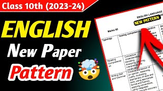 ENGLISH New Paper Pattern 2024 Class 10 English Blueprint  Board Exam 2024 [upl. by Liamaj]