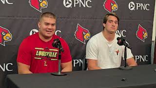 Louisville DL Thor Griffith TE Mark Redman ahead of trip to Boston College [upl. by Sallyanne]