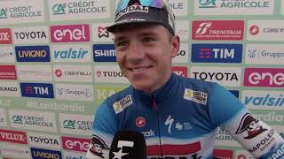 Remco Evenepoel  Interview at the finish  Il Lombardia 2024 [upl. by Bruyn]