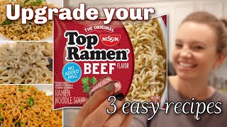 RAMEN NOODLES UPGRADE  3 RECIPES THAT TAKE LESS THAN 10 MINUTES [upl. by Lareine]