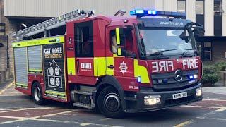 BULLHORN Kentish Town pump turning out with lights  sirens  London Fire Brigade [upl. by Kreda]