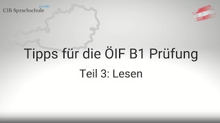 Teil 3  Lesen  Tipps für die ÖIF B1 Integrationsprüfung [upl. by Notrab335]