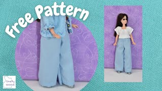 Free Doll Clothes Patterns Pants for Topper Dawn or Palitoy Pippa or Remco 6 inch Dolls DIY mini [upl. by Nomahs]