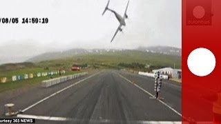 Scary Plane crashes into racetrack in Iceland and explodes [upl. by Freddie]