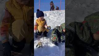 Aabir Mariam amp Ammar playing with the snow ⛄️ snowman snow kids happy snowlove australia [upl. by Locke]