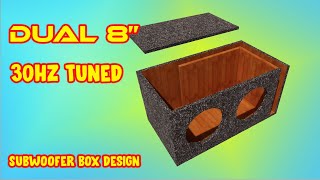 Dual 8 inch subwoofer box 35 Hz tuned subwoofer the box sub designs [upl. by Emmalynn679]