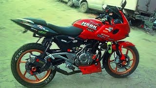 Pulsar Modified In Bangladesh  Custom  Akraprovic Loud Exhaust  Pulsar 220 Look [upl. by Hillard424]