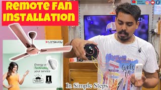 How To Install Remote Fan  Remote Fan Ka Wiring Kaise Kare  AC Fan Connection At Home Full Details [upl. by Atilem]