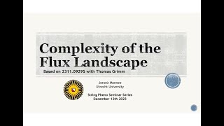 Jeroen Monnee  Complexity of the Flux Landscape [upl. by Arny]