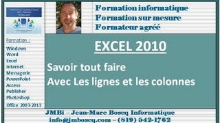 Tutoriel Excel  Savoir tout faire avec les lignes et les colonnes [upl. by Akemyt]