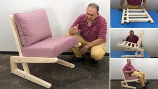 Sillón moderno de madera muy Bonito  Tutorial de Carpinteria [upl. by Annirok931]