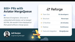 Merging 800 PRs with Aviator MergeQueue [upl. by Ellehsat]