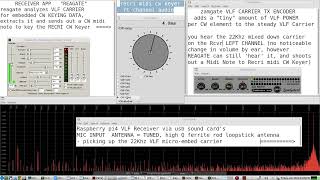 Raspberry Pi4 VLF Receiver decoding a 22kHZ VLF Carrier SiGNAL with microembedded CW Keying data [upl. by Farl]