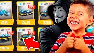 LE REGALO DIAMANTES NIÑO RATA QUE SE CREE HACKER 😭 trolleo FREE FIRE MOMENTOS GRACIOSOS [upl. by Oguh]