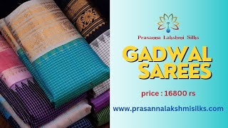 Gadwal silk sarees price  16800 rs  prasanna lakshmi silks  gadwal sarees hyderabad  handlooms [upl. by Tonina]