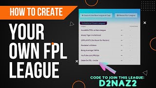 How to create your own FPL Mini League 202324  Fantasy Premier League Tips [upl. by Nnahtur]