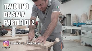 TAVOLINO DA SALA IN ROVERE  Pannelli in legno massello e unioni finger joint [upl. by Akemyt]