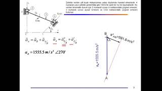 Mekanizmalarda ivme analizi Grafik yöntemi ile Örnek 1 [upl. by Bessy]
