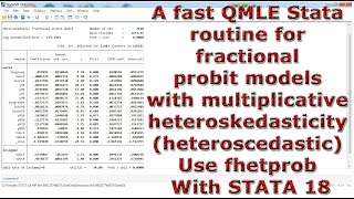 Fractional probit models with multiplicative heteroskedasticity Use fhetprob With STATA 18 [upl. by Accber743]