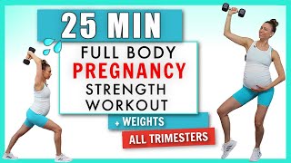 25 min Pregnancy Strength Workout   Weights  All Trimesters [upl. by Alvis]