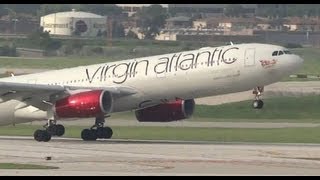 Virgin Atlantic Airways Airbus A330300 Takeoff amp Arrival  OHare Plane Spotting [upl. by Rhea151]