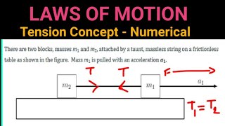 Massless String on Frictionless Concept Tension force Numerical Laws of Motion CBSE [upl. by Lurline752]