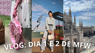 VLOG MEUS PRIMEIROS DOIS DIAS DE MILÃO FASHION WEEK  DESFILE EVENTOS E MUITO MAIS [upl. by Katey]