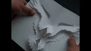 How to Make a Kirigami Eagle Popup Card [upl. by Samira]