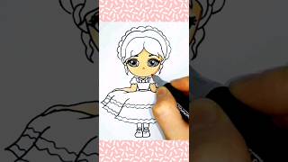 How to Draw Wednesday Addams  Easy Drawing shorts [upl. by Arrej195]