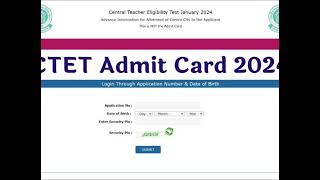 CTET Admit Card 2024 OUT Hall Ticket Download Exam Date 07072024 [upl. by Merc]