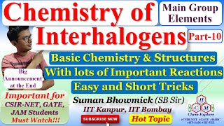 Chemistry of Interhalogens Structure Properties amp Reactivity Polyhalides CSIRNET GATE IITJAM [upl. by Osmo]