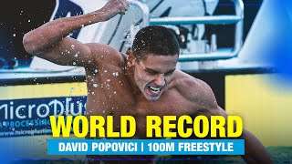 WORLD RECORD  David Popovici  100m Freestyle  European Aquatics [upl. by Eyatnod]