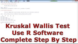 Kruskal Wallis Test Use R Software Complete Step By Step [upl. by Thorsten]