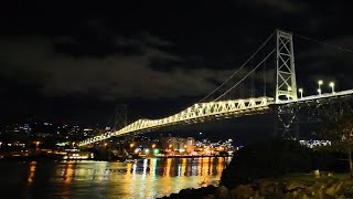 Sunset walk across the Hercílio Luz Bridge in Florianópolis 🇧🇷 4K 60FPS [upl. by Karilynn]