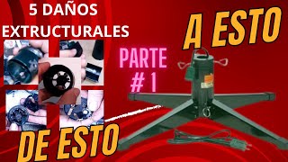 reparacion de Base Giratoria con 5 daños estructurales Para Arbol Navideño recuperada [upl. by Velma927]