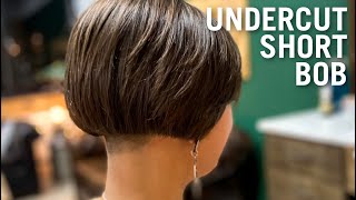 SUPER SHORT AND SEXY UNDERCUT FRENCH BOB  HFDZK Haircut tutorial [upl. by Assiluj761]